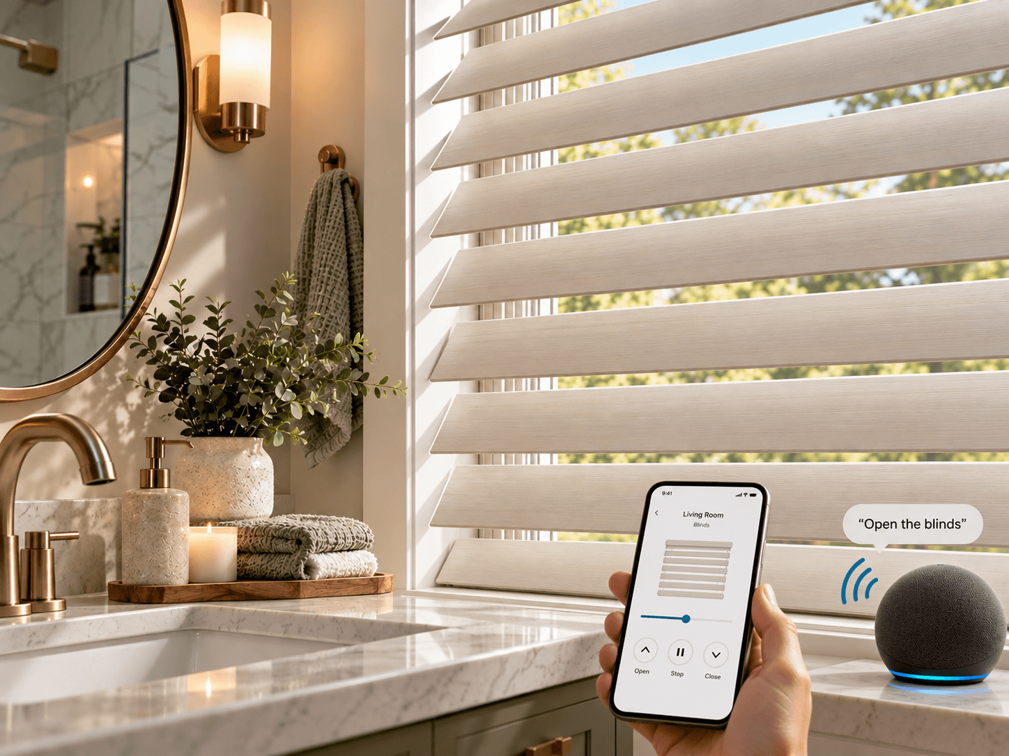 App and Voice smart home control for blinds