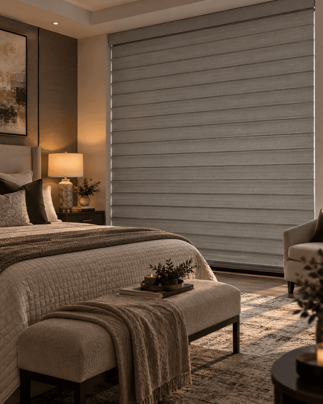 Shangri-La blinds in a bedroom window