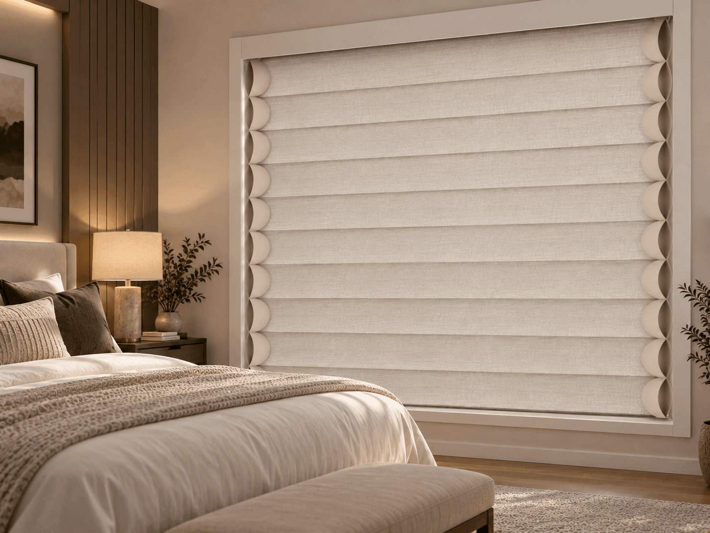 Butterfly blind vanes fully closed