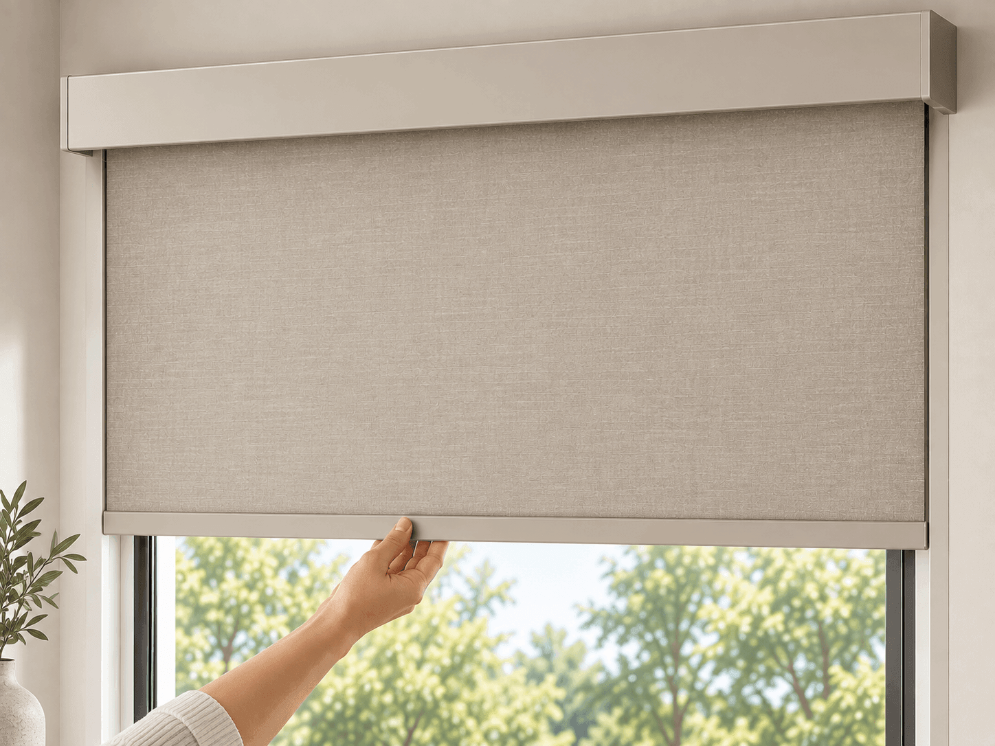 Cordless roller shade with a cassette headrail