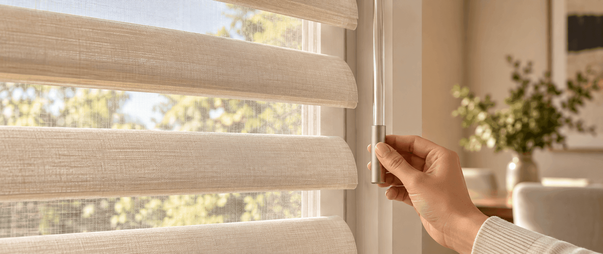 Shangri-La Blinds Cordless Wand control