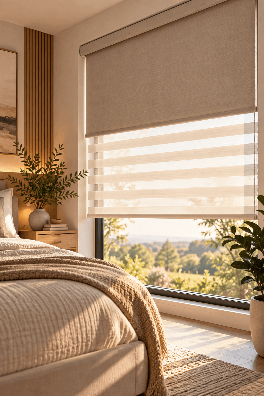 Double Roller Blinds with layered light control