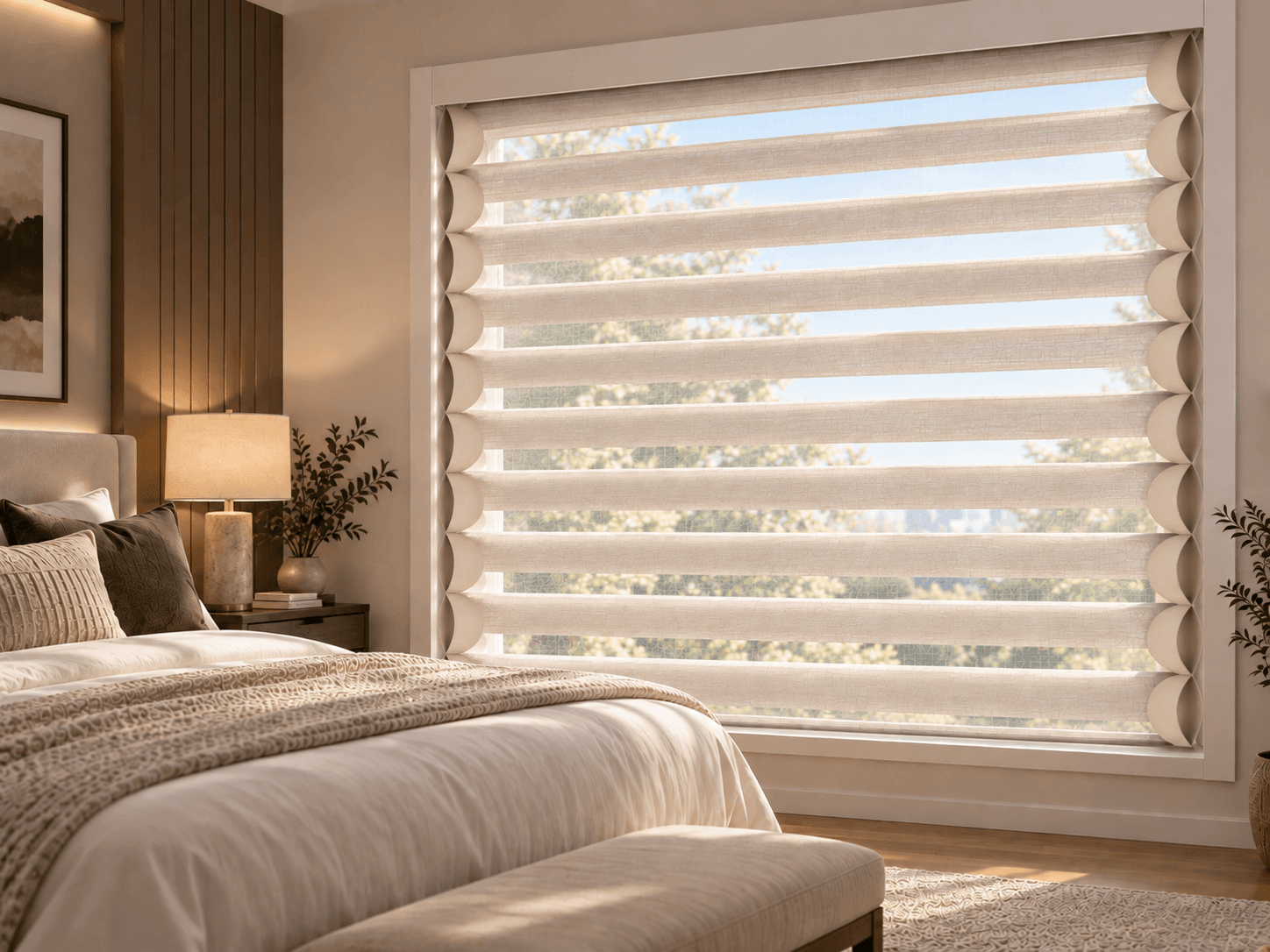 Butterfly blind vanes filtered