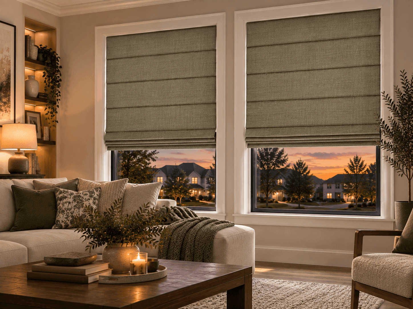 Flat Roman blind fold style