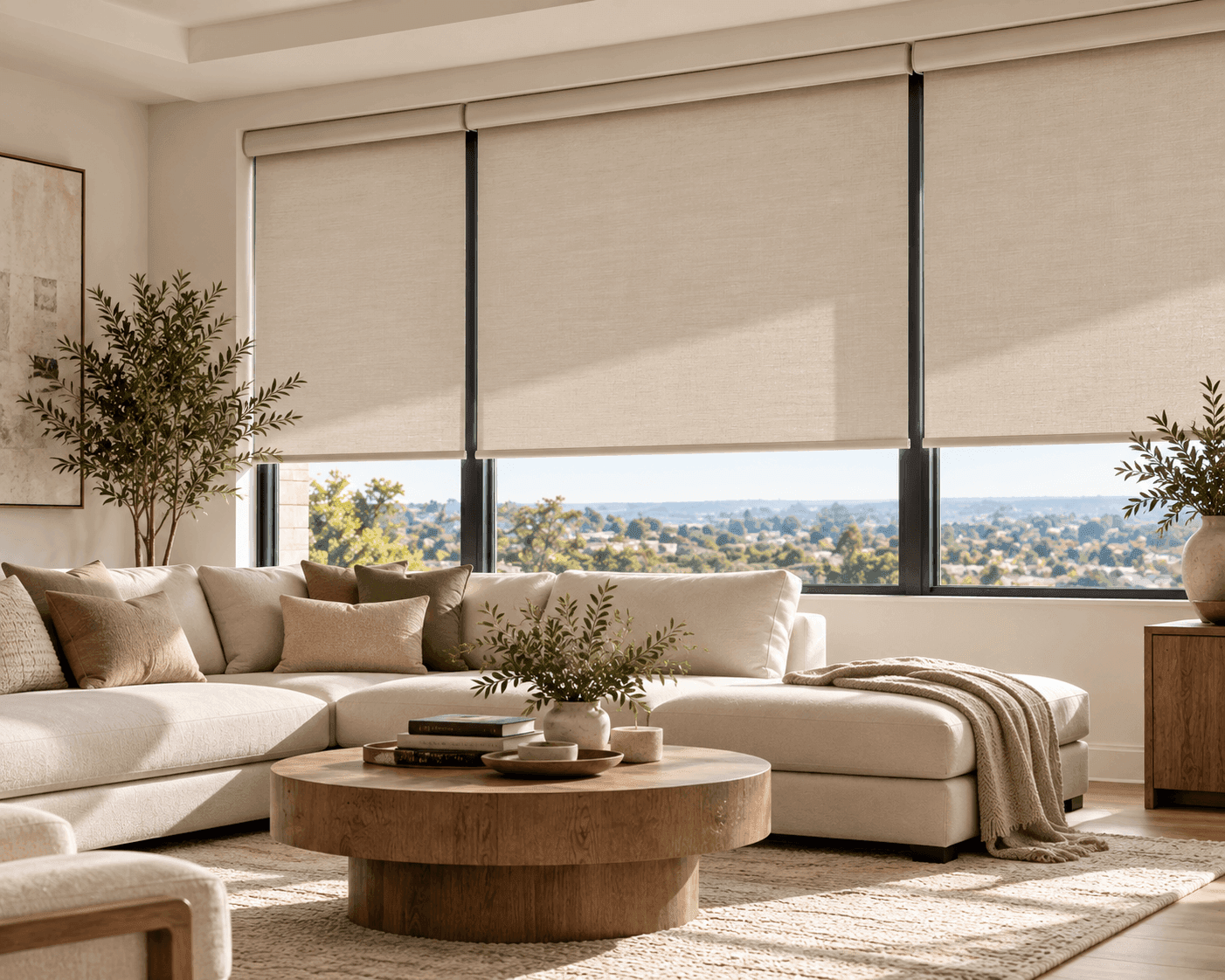 Roller Blinds across McKinney patio doors