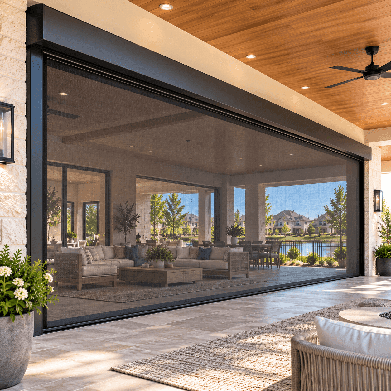 Motorized Large-Opening Retractable Screen