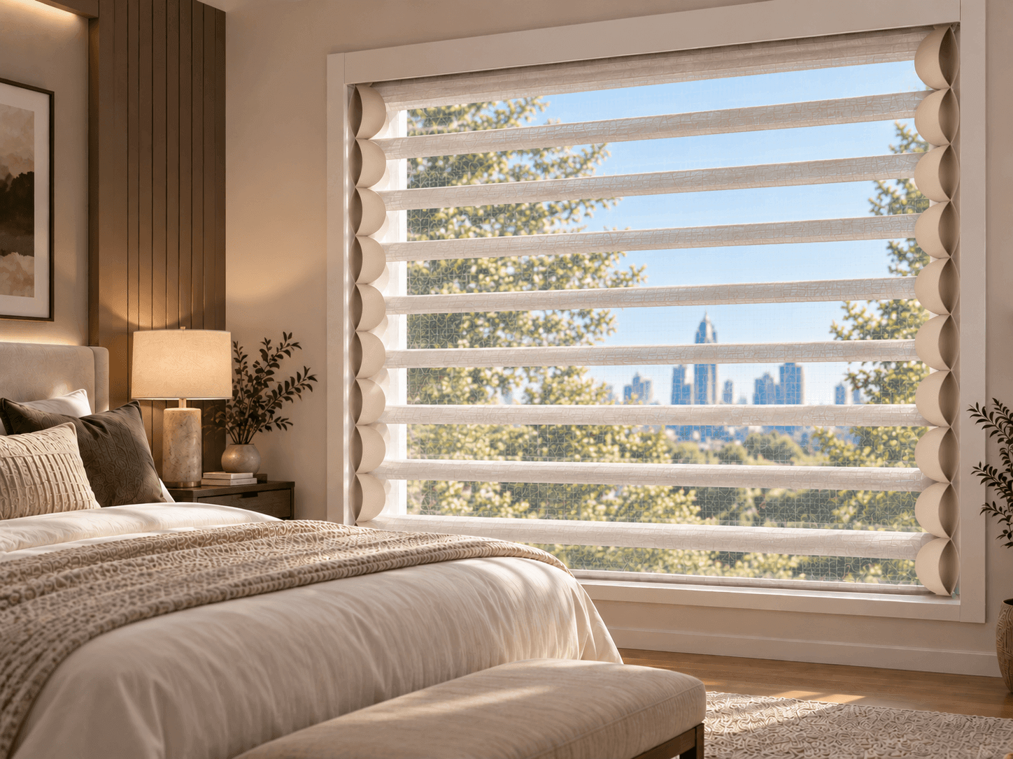 Butterfly blind vanes fully open