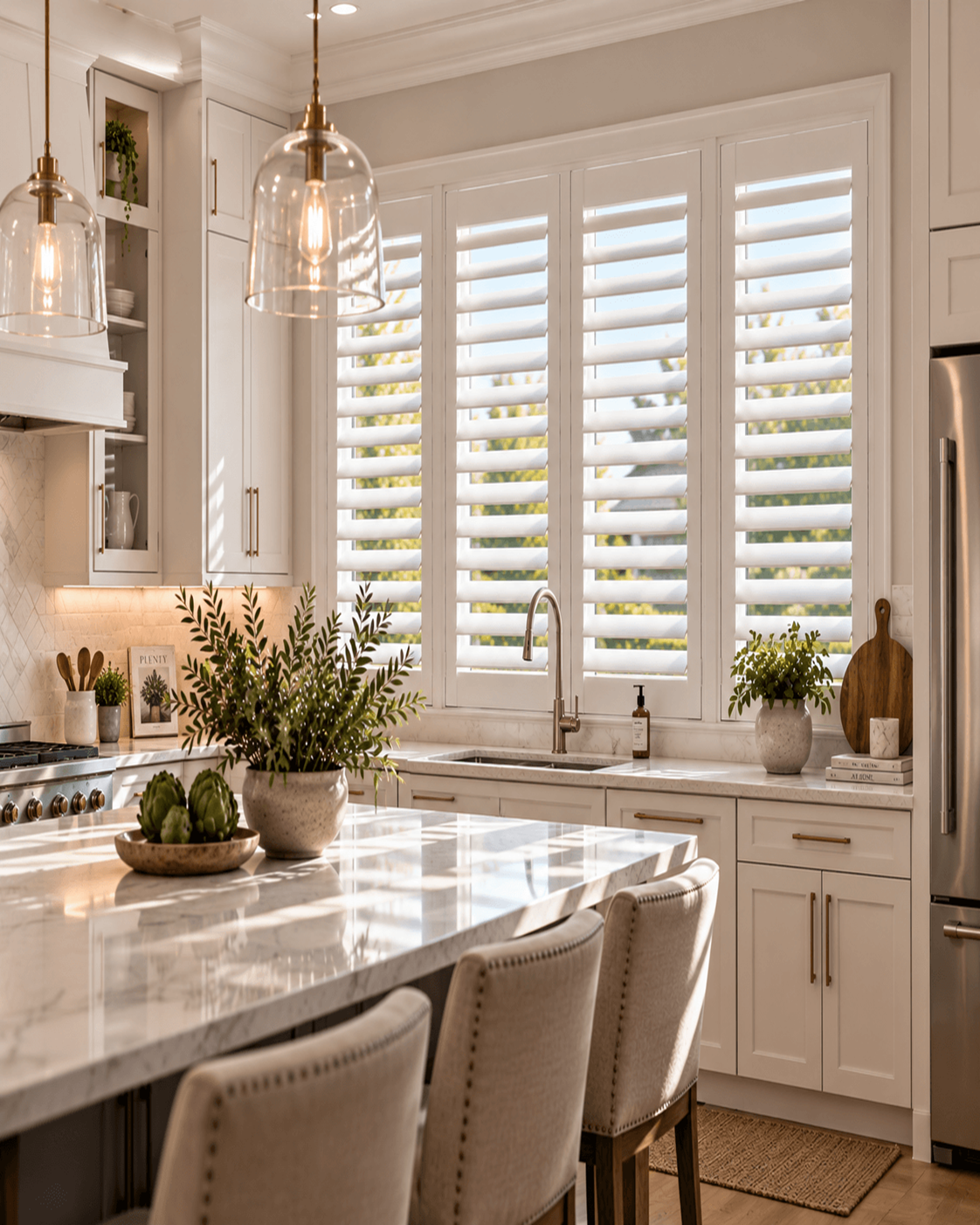 Poly shutters installation in a DFW home