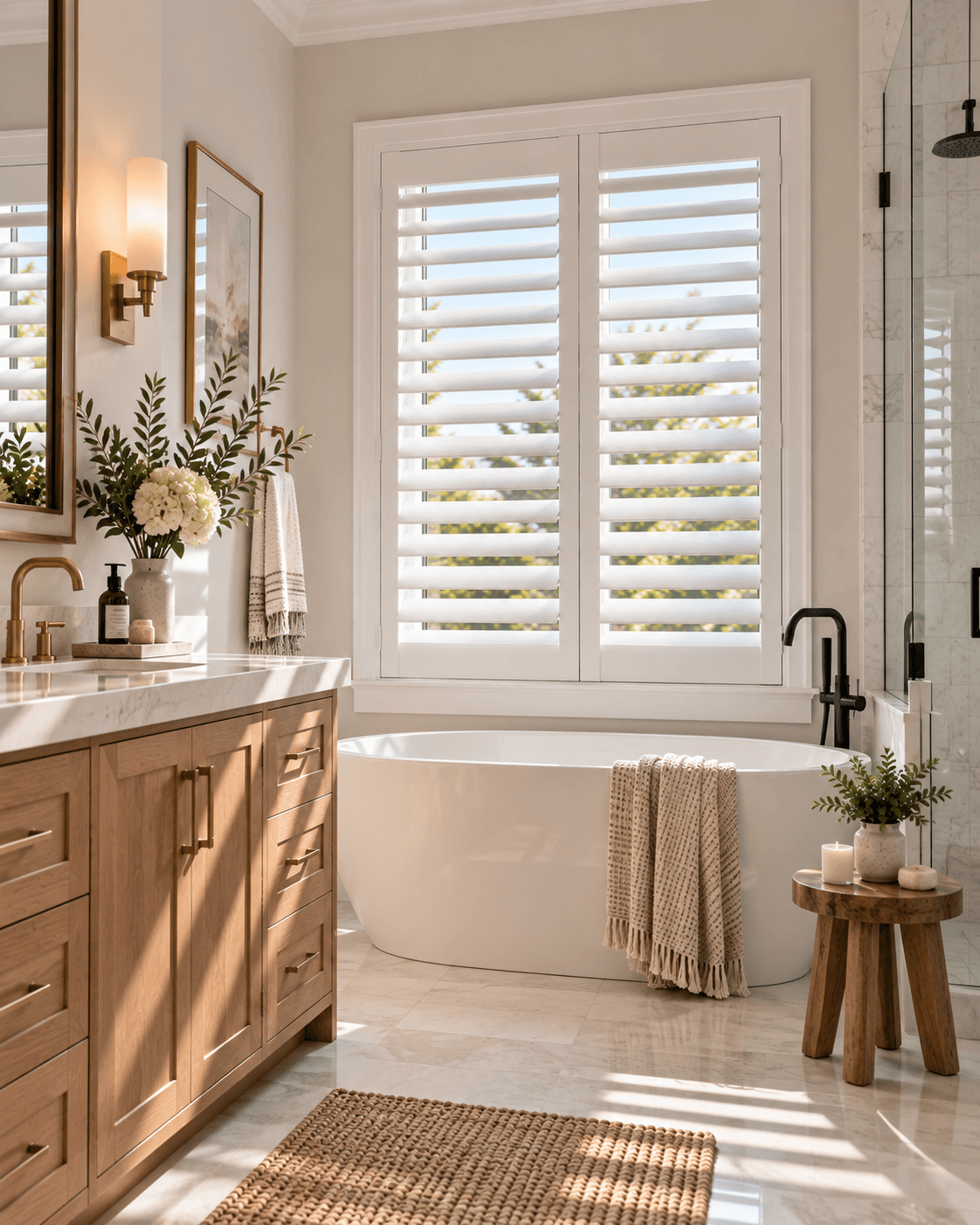 Poly shutters installation in a DFW home