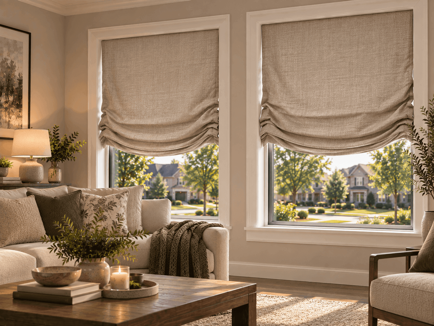 Relaxed Roman blind fold style