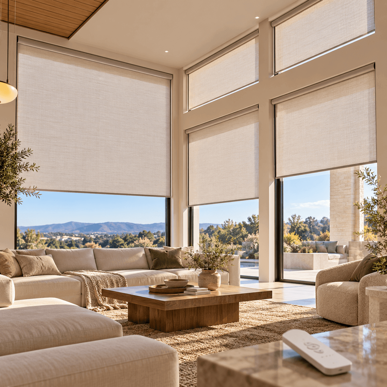 Whole room motorized blinds