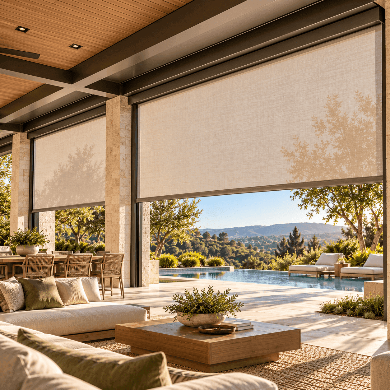 Motorized patio shade