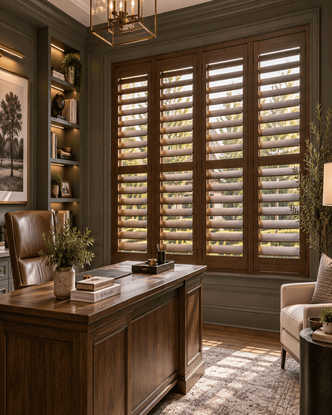 Custom wood shutters installation in a DFW home