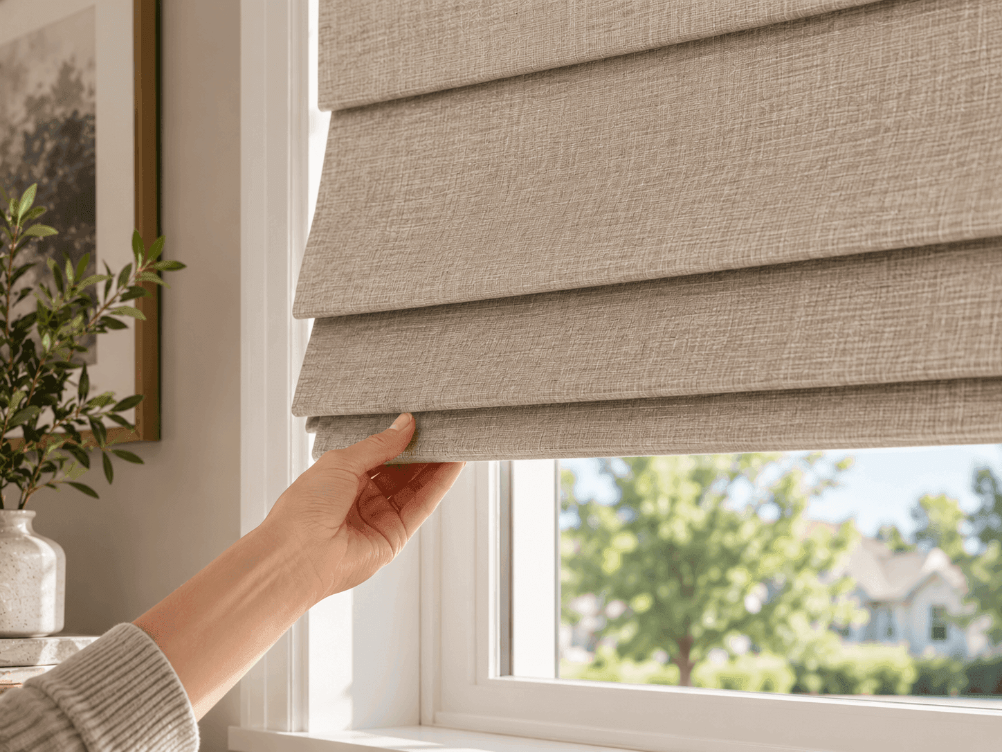 Cordless wand Roman blind control
